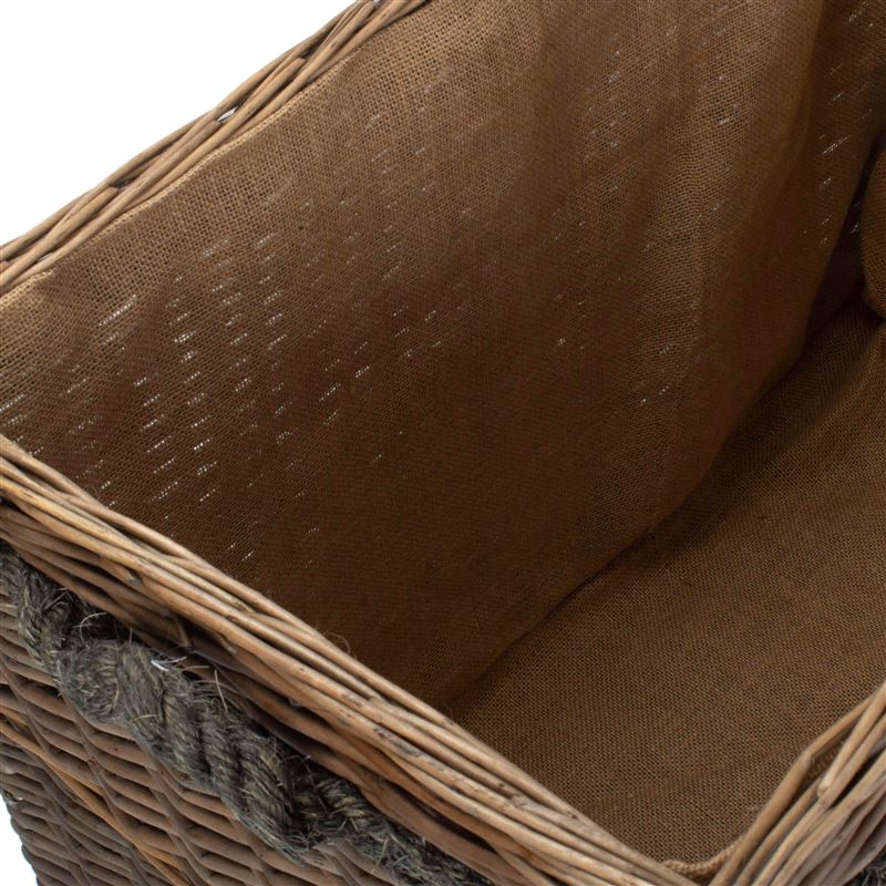 Jumbo Logs Basket with Wheels - Lined Interior
