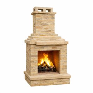 Light Stone Outdoor Wood Burning Fireplace Self Assembly Kit