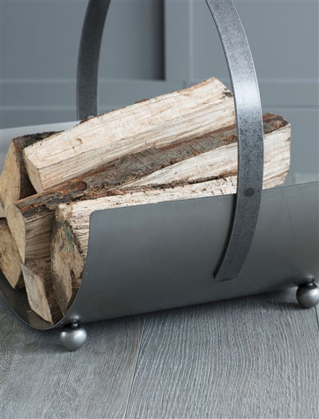 Round Log Carrier Steel - wood