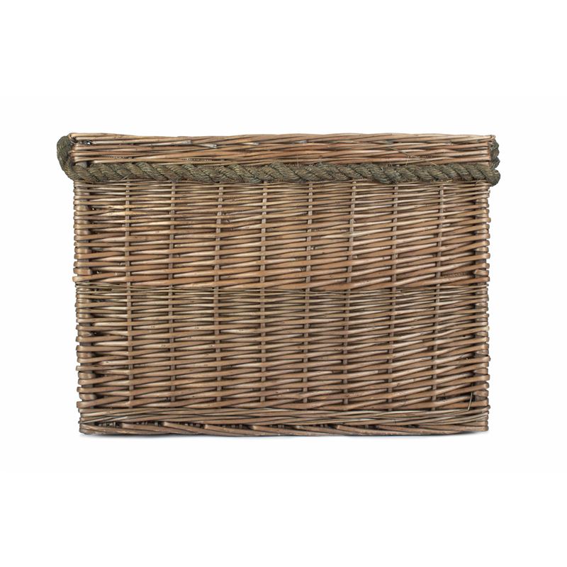 Medium Rectangular Rope-Handled Log Basket - Stylish and Durable Fireplace Accessory
