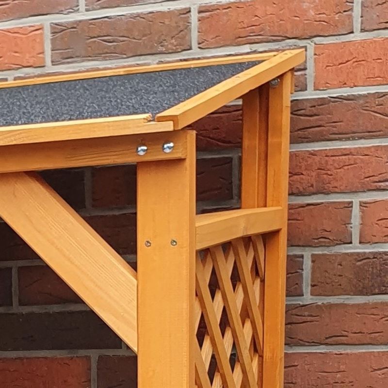 Log Store - Sturdy Wood Rack with Felt Roof