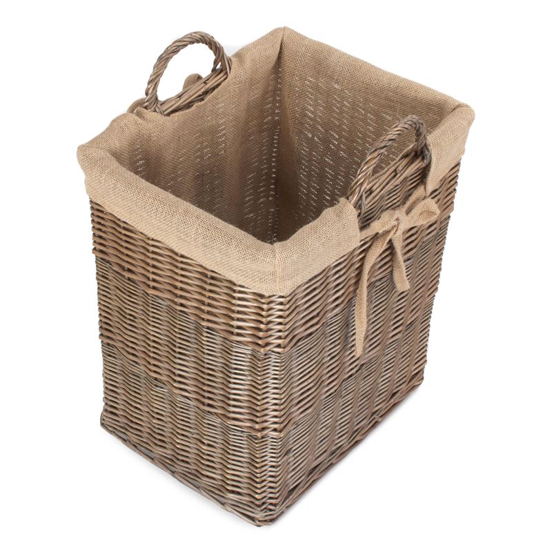 Rectangular Willow Storage Log Basket - Top View