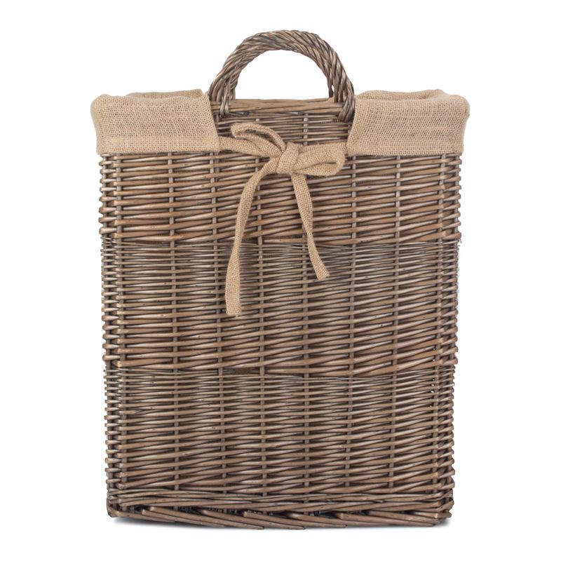 Rectangular Willow Storage Log Basket - Side View