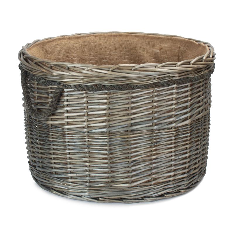 Size 3 Antique Wash Round Storage Basket - Stylish and Versatile Storage Solution
